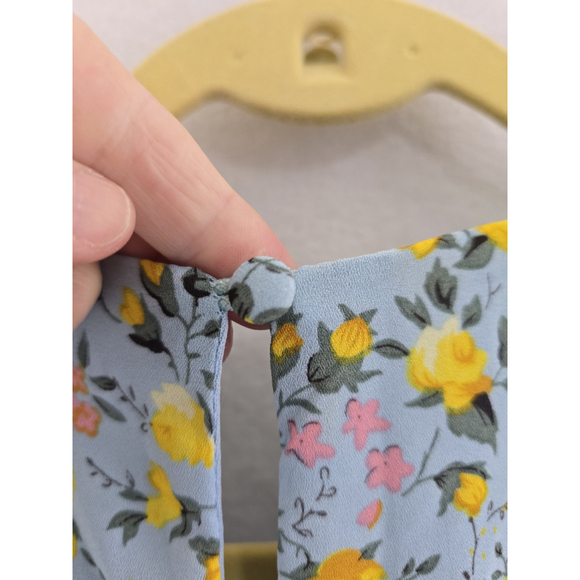Lulus Shirt Tiered Ruffled Blue/yellow Floral Dress. NWOTLadies Size Small - Picture 11 of 15